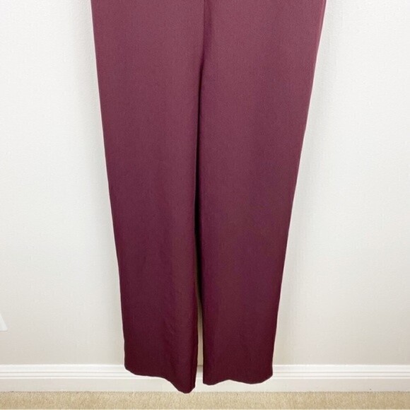 Topshop Cutout Back Sleeveless Square Neck Jumpsuit Maroon Burgundy Size 8 - Picture 4 of 10